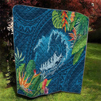 Outrigger Canoe Blue Quilt On The Waves