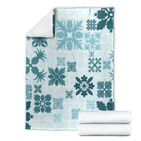 Vintage Hawaii Blanket Hawaiian Quilt Kapa Mismatch Teal LT7 - Polynesian Pride