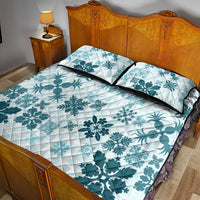 Vintage Hawaii Quilt Bed Set Hawaiian Quilt Kapa Mismatch Teal LT7 - Polynesian Pride