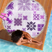 Vintage Hawaii Beach Blanket Hawaiian Quilt Kapa Mismatch Purple LT7 - Wonder Print Shop