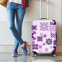 Vintage Hawaii Luggage Cover Hawaiian Quilt Kapa Mismatch Purple LT7 - Polynesian Pride