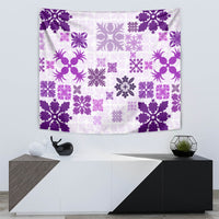 Vintage Hawaii Tapestry Hawaiian Quilt Kapa Mismatch Purple LT7 - Polynesian Pride