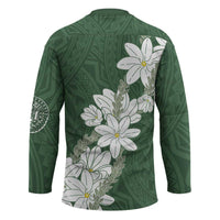 Ia Orana Tahiti Tiare Hockey Jersey Sage Green Lei - Polynesian Pride