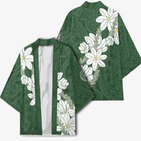 Ia Orana Tahiti Tiare Kimono Sage Green Lei - Polynesian Pride