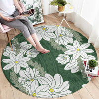 Ia Orana Tahiti Tiare Round Carpet Sage Green Lei - Polynesian Pride