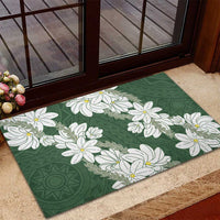 Ia Orana Tahiti Tiare Rubber Doormat Sage Green Lei - Polynesian Pride