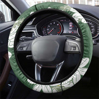 Ia Orana Tahiti Tiare Steering Wheel Cover Sage Green Lei - Polynesian Pride