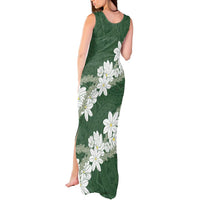 Ia Orana Tahiti Tiare Tank Maxi Dress Sage Green Lei - Polynesian Pride