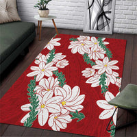 Ia Orana Tahiti Tiare Area Rug Crimson Lei - Polynesian Pride
