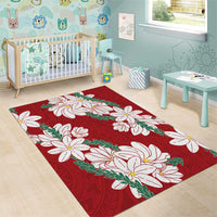 Ia Orana Tahiti Tiare Area Rug Crimson Lei - Polynesian Pride