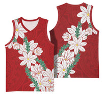 Ia Orana Tahiti Tiare Basketball Jersey Crimson Lei LT7 - Polynesian Pride