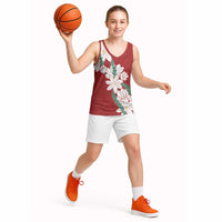 Ia Orana Tahiti Tiare Basketball Jersey Crimson Lei LT7 - Polynesian Pride