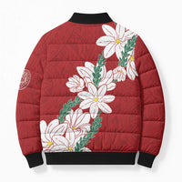 Ia Orana Tahiti Tiare Bomber Puffer Jacket Crimson Lei - Polynesian Pride