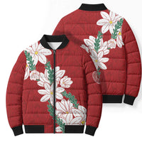 Ia Orana Tahiti Tiare Bomber Puffer Jacket Crimson Lei - Polynesian Pride