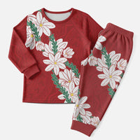 Ia Orana Tahiti Tiare Christmas Pajama Set Crimson Lei - Polynesian Pride