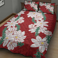 Ia Orana Tahiti Tiare Quilt Bed Set Crimson Lei LT7 - Polynesian Pride