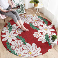 Ia Orana Tahiti Tiare Round Carpet Crimson Lei - Polynesian Pride