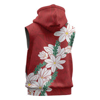 Ia Orana Tahiti Tiare Sleeveless Hoodie Crimson Lei - Polynesian Pride