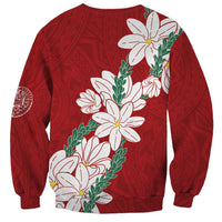 Ia Orana Tahiti Tiare Sweatshirt Crimson Lei - Polynesian Pride