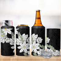 Ia Orana Tahiti Tiare 4 in 1 Can Cooler Tumbler Black Lei - Polynesian Pride