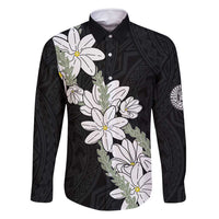 Ia Orana Tahiti Tiare Family Matching Tank Maxi Dress and Hawaiian Shirt Black Lei - Polynesian Pride