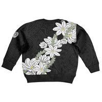 Ia Orana Tahiti Tiare Kid Ugly Christmas Sweater Black Lei - Polynesian Pride