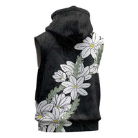 Ia Orana Tahiti Tiare Sleeveless Zip Hoodie Black Lei - Polynesian Pride