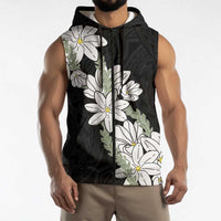 Ia Orana Tahiti Tiare Sleeveless Zip Hoodie Black Lei - Polynesian Pride