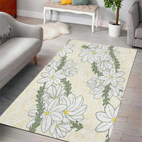 Ia Orana Tahiti Tiare Area Rug Lemon Yellow Lei - Polynesian Pride