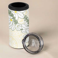 Ia Orana Tahiti Tiare 4 in 1 Can Cooler Tumbler Lemon Yellow Lei - Polynesian Pride