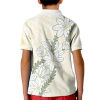 Ia Orana Tahiti Tiare Kid Polo Shirt Lemon Yellow Lei - Polynesian Pride
