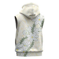 Ia Orana Tahiti Tiare Sleeveless Hoodie Lemon Yellow Lei - Polynesian Pride