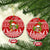Hawaii Tiki Christmas Ceramic Ornament Mele Kalikimaka LT7 Circle Red - Polynesian Pride
