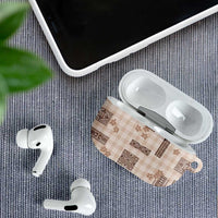 Hawaiian Quilt Tapa On Beige Palaka Motifs AirPods Case