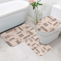 Hawaiian Quilt Tapa On Beige Palaka Motifs Bathroom Set