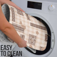 Hawaiian Quilt Tapa On Beige Palaka Motifs Bathroom Set