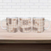 Hawaiian Quilt Tapa On Beige Palaka Motifs Ceramic Mug