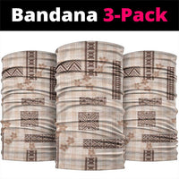 Hawaiian Quilt Tapa On Beige Palaka Motifs Neck Gaiter
