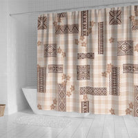 Hawaiian Quilt Tapa On Beige Palaka Motifs Shower Curtain LT7 - Polynesian Pride
