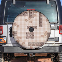 Hawaiian Quilt Tapa On Beige Palaka Motifs Spare Tire Cover LT7 Beige - Polynesian Pride