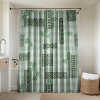 Hawaiian Quilt Tapa On Pastel Mint Palaka Motifs Bathroom Set