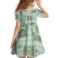 Hawaiian Quilt Tapa On Pastel Mint Palaka Motifs Family Matching Puletasi and Hawaiian Shirt