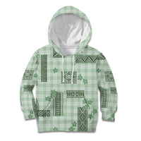 Hawaiian Quilt Tapa On Pastel Mint Palaka Motifs Kid Hoodie