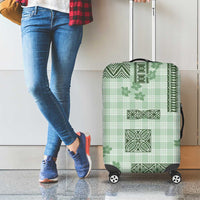 Hawaiian Quilt Tapa On Pastel Mint Palaka Motifs Luggage Cover