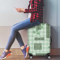 Hawaiian Quilt Tapa On Pastel Mint Palaka Motifs Luggage Cover