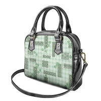Hawaiian Quilt Tapa On Pastel Mint Palaka Motifs Shoulder Handbag LT7 - Polynesian Pride