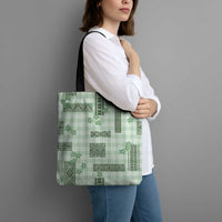 Hawaiian Quilt Tapa On Pastel Mint Palaka Motifs Tote Bag