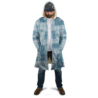 Hawaiian Quilt Tapa On Cold Blue Palaka Motifs Cloak