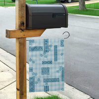 Hawaiian Quilt Tapa On Cold Blue Palaka Motifs Garden Flag