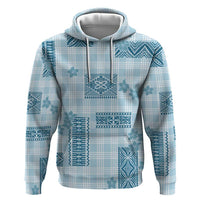 Hawaiian Quilt Tapa On Cold Blue Palaka Motifs Hoodie